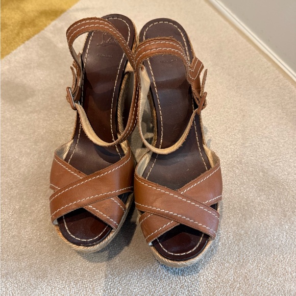 Designer Brown Leather Women's Sandals - Picture 1 of 12